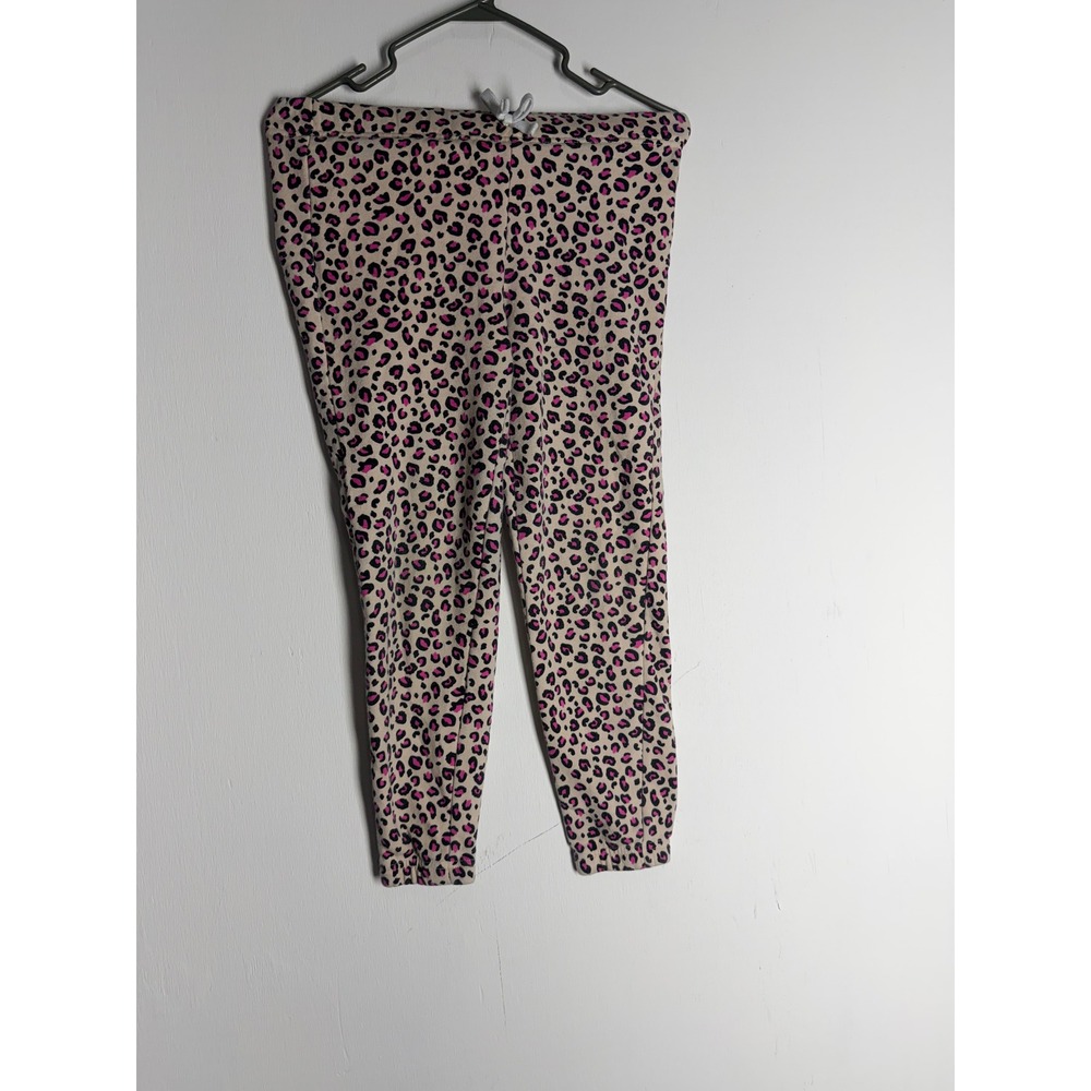 Derek Heart Leopard Print Joggers Pink Tan Animal Print Fleece Sweatpants Small